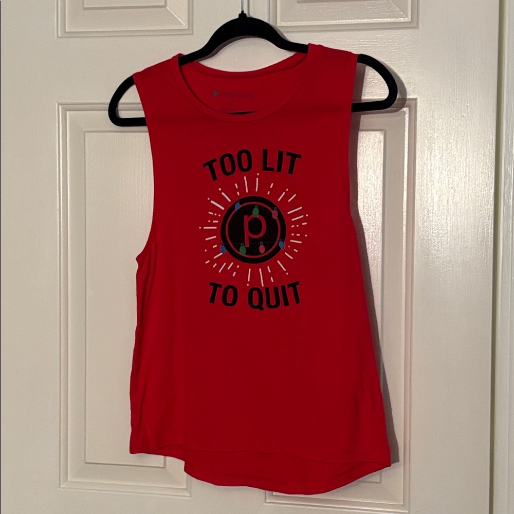 Red Graphic Pure Barre Holiday Tank Top